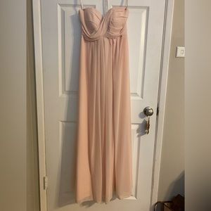 Bill Levkoff Blush Pink Bridesmaids Gown | size 8 (altered)